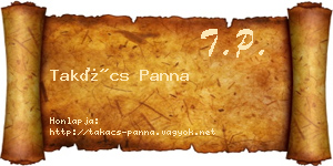 Takács Panna névjegykártya